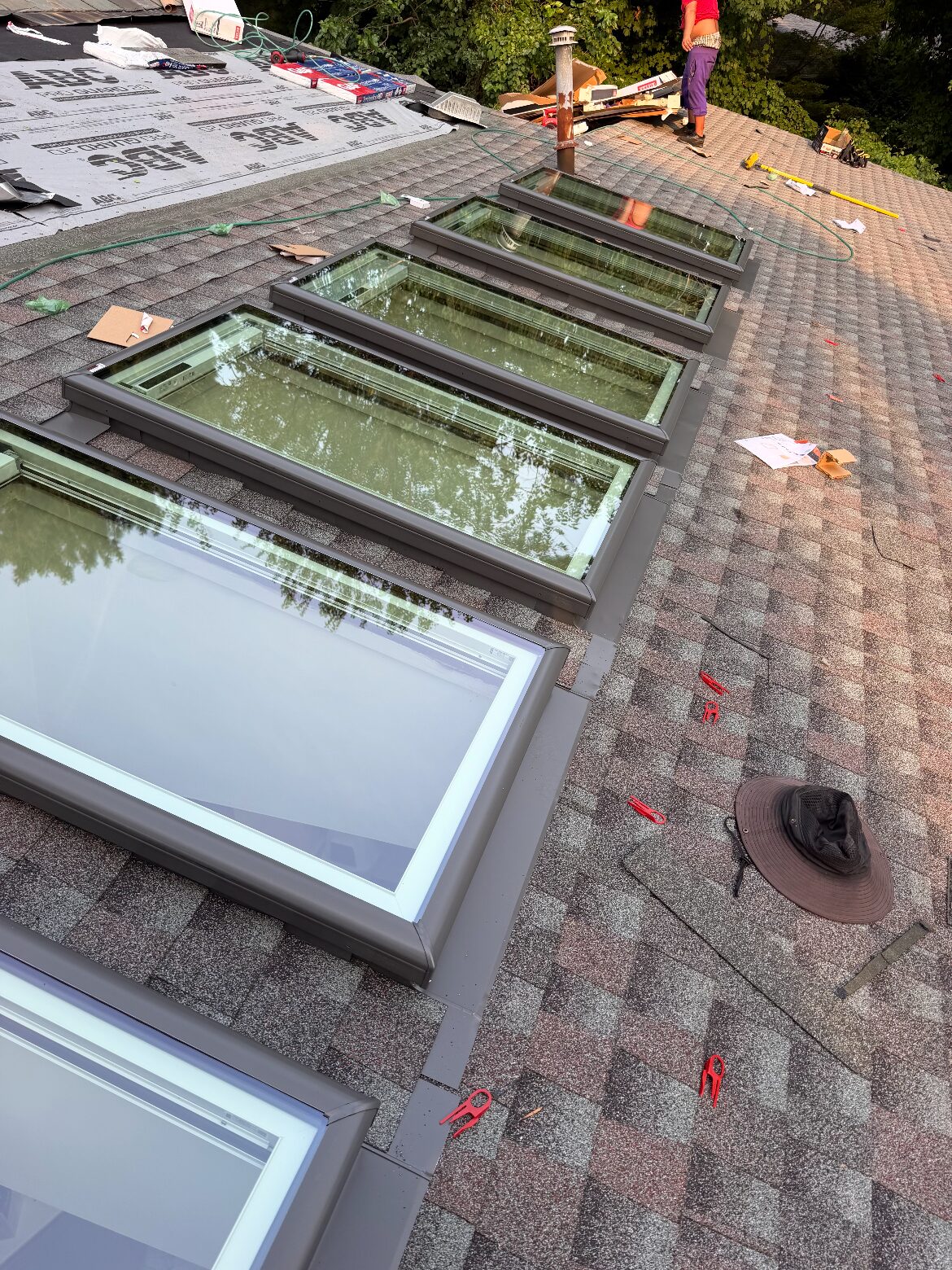 Finished row of new VELUX skylights — Be Shore Exteriors